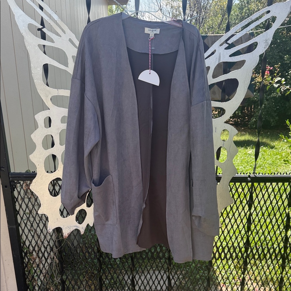 Umgee Women's Gray Open-Front Cardigan